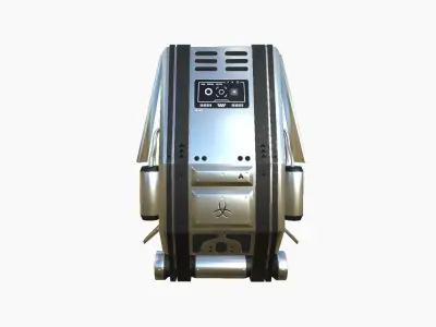 SciFi Backpack F10 Aluminum - Fashion Character Design Low-poly 3D model