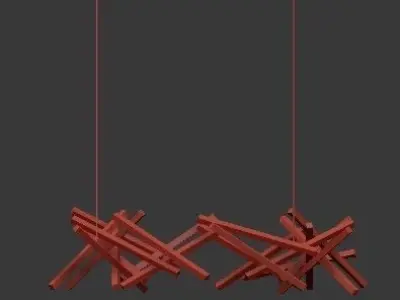 Untitled modern pendant light with rods hanging from ceiling 3D model