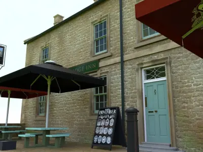 An English Country Pub Inn Hotel 3D model