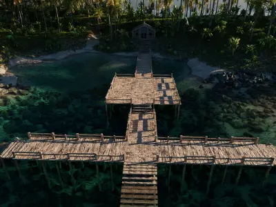 Island Cabin Scene 3D model