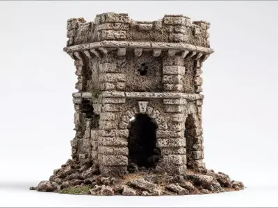 Old Ruin Castle Tower - Perfect for Wargaming 3D print 3D print model