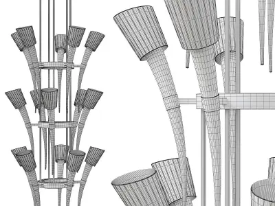 TUSK CHANDELIER Low-poly 3D model