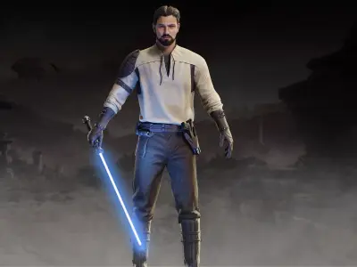 Kyle Katarn Low-poly 3D model