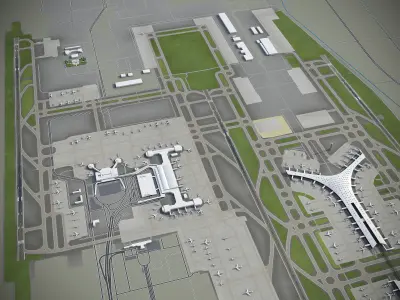 Beijing Airport Low-poly 3D model