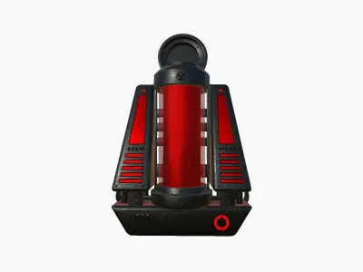 SciFi Backpack J08 Black Red - Fashion Character Design Low-poly 3D model