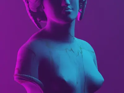 Medusa Bust Statue 3D model