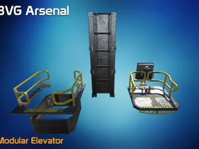 Modular Elevator - HQ Low-poly 3D model