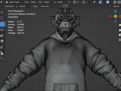 Scifi Character - Cyberpunk Underlord Low-poly 3D model