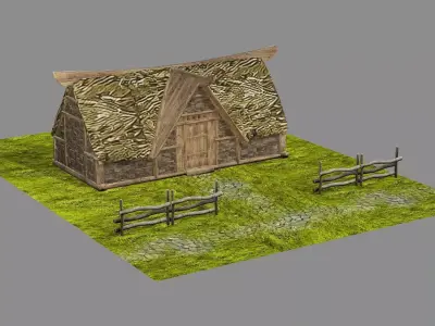 Medieval Viking House 09 Game Ready Low-poly 3D Model Low-poly 3D model