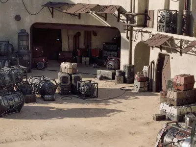 Star Wars Crates and Barrels 33 Variants - 3D Asset Kit PBR Low-poly 3D model