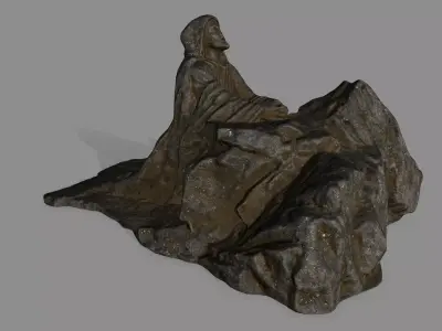 Jesus rock Low-poly 3D model