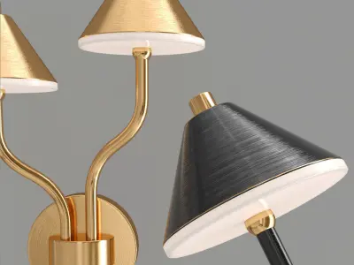 GENRE two sconces in gold 3D model
