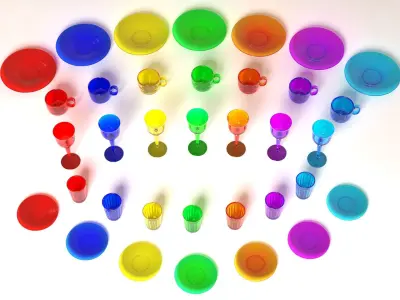 Colored Glassware 3D model