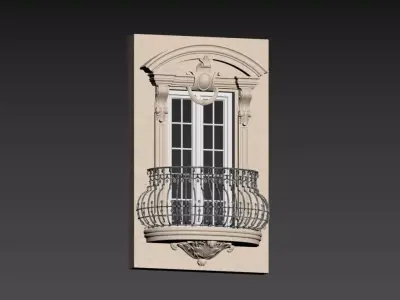 European-style window casing 3D model