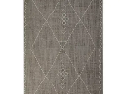  Organic Abstract Cow-Hide Inspired Graphic Area Rug - Ushi Rug Low-poly 3D model