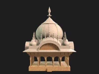 Memorial Mausoleum Queen Kusum Sarovar 01 Collumns 3D model