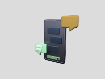 3D app web Icon Low-poly 3D model-15 Low-poly 3D model