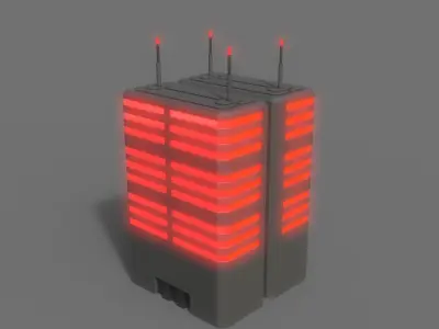 PBR Sci-Fi Building A38 Low-poly 3D model