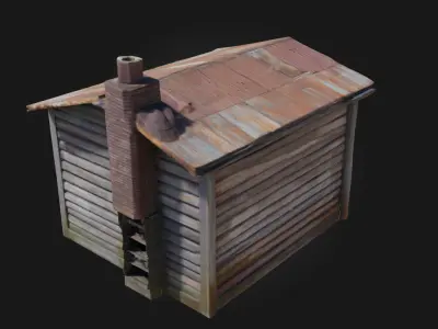 Rustic Cabin  Handcrafted Simplicity for Natural Settings 3D model