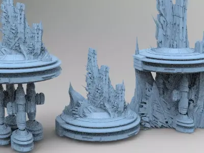 Mars Storm Tech Rocks 3 designs  3D model