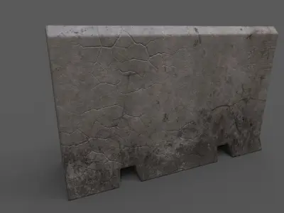 Concrete Barrier Type 2 Low-poly 3D model