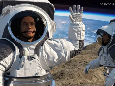  NASA Astronauts Rigged for Cinema 4D Collection 