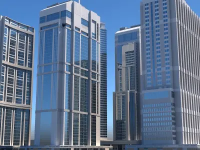 Modern City Skyscraper Kit 3D model