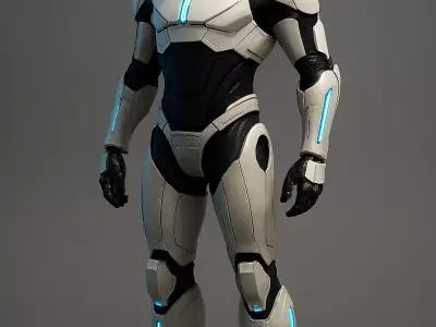 Futuristic Humanoid Robot Armor Sci Fi Character 3D model