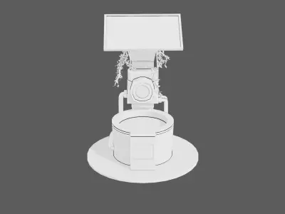 Solarpunk Futuristic Water Station Game Ready Low-poly 3D model