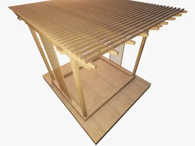 Wooden Pergola 3D model