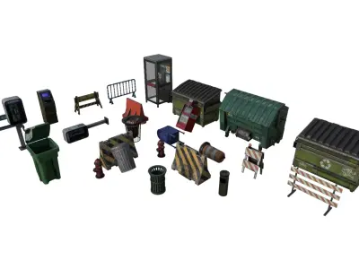 Street Props Pack 2 Low-poly 3D model