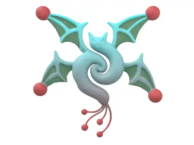 Abstract Elf Bat Character v1 003 Low-poly 3D model