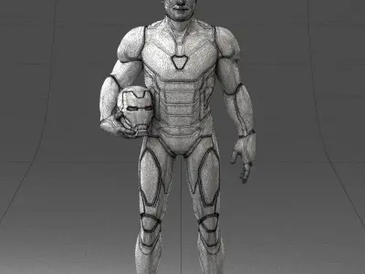 000291 Man in Futuristic Armored Suit with Helmet 1001 3D model