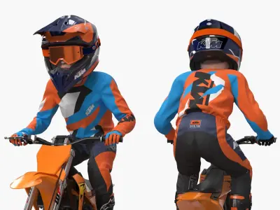  KTM Kids Dirt Bike Airborne Racing Pose 