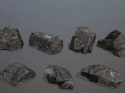 Rock Set 15 Low-poly 3D model