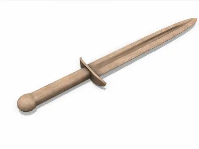  Wooden Practice Sword Low-poly PBR 