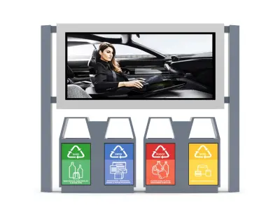 Trash Bin Led Light Box Free 3D model