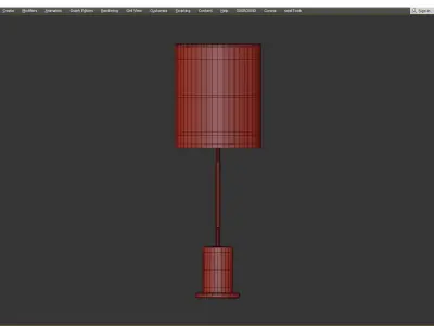 CYLINDER TALL USB TABLE LAMP Low-poly 3D model
