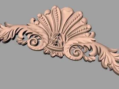 Door decorative flower 3D STL model used for CNC router E012 3D model