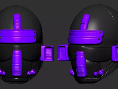 helmet high poly sculpt 3d printable ver 7 3D model 3D model