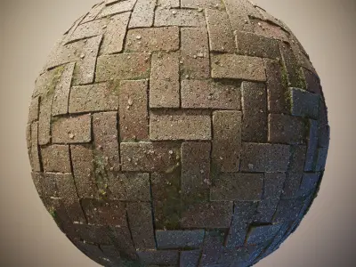 Interlocking Pavements Tileable PBR Material Texture