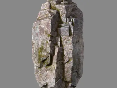 Mossy rock Low-poly 3D model