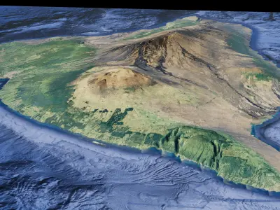 island of Hawaii 3d model terrain The Big Island 3D model