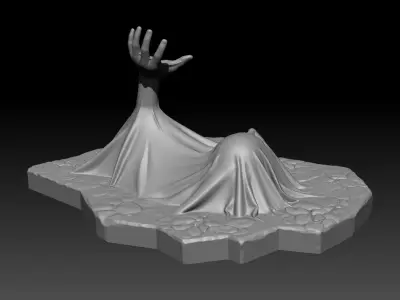 Stuck statue with hand 3D print model