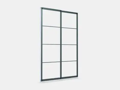 PAX Pair of sliding door frames w rail Low-poly 3D model