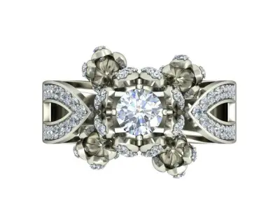 Women Wedding Engagement Ring 3D print model 27
