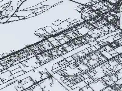 Krasnoyarsk Road Network and Streets 3D model