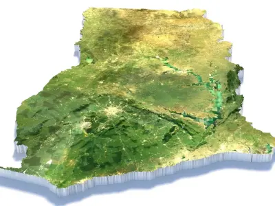 Ghana Terrain Country 3D model