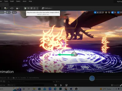 FX and Actor trail and dragon VFX animation Low-poly 3D model