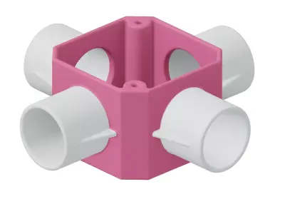 Kids Four Way Junction Box Toy 3D model